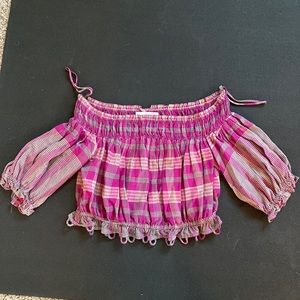 Off the shoulder crop top.